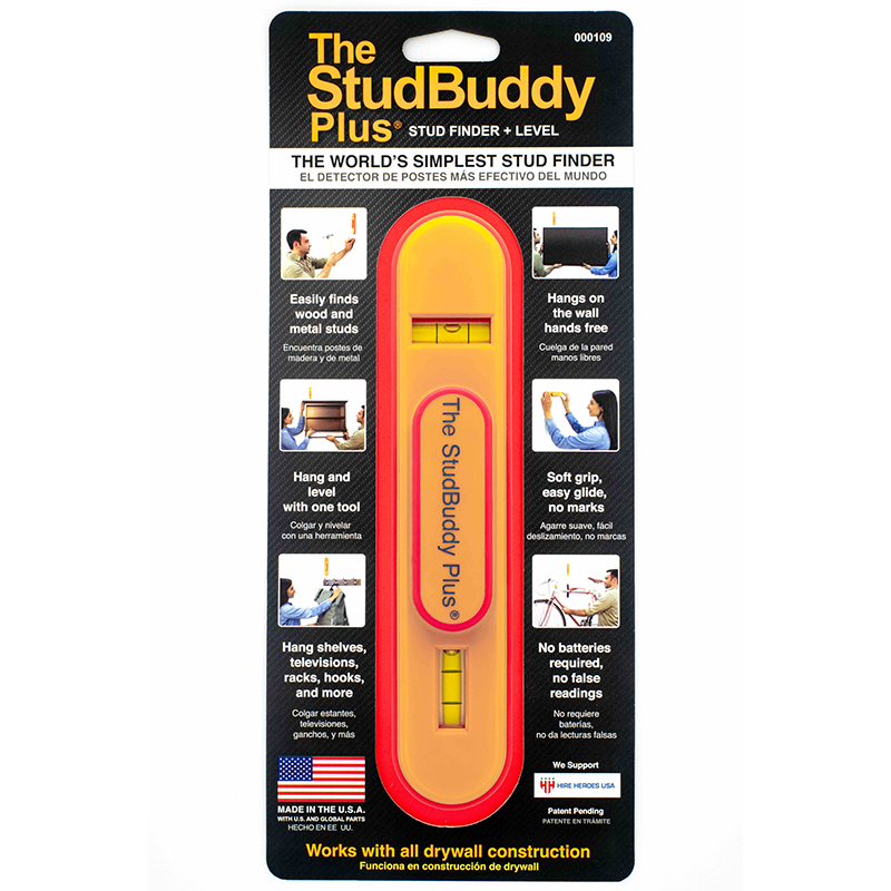 The StudBuddy Plus Magnetic Stud Finder and Level